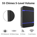 N15K-1T1-B 110dB Chuông cửa không dây IP55 chống nước tiêu thụ điện năng thấp WiFi có đèn ngủ, 53 tùy chọn nhạc, Khoảng cách thu: 300m, N15K-1T1-B Trắng, N15K-1T1-B Đen