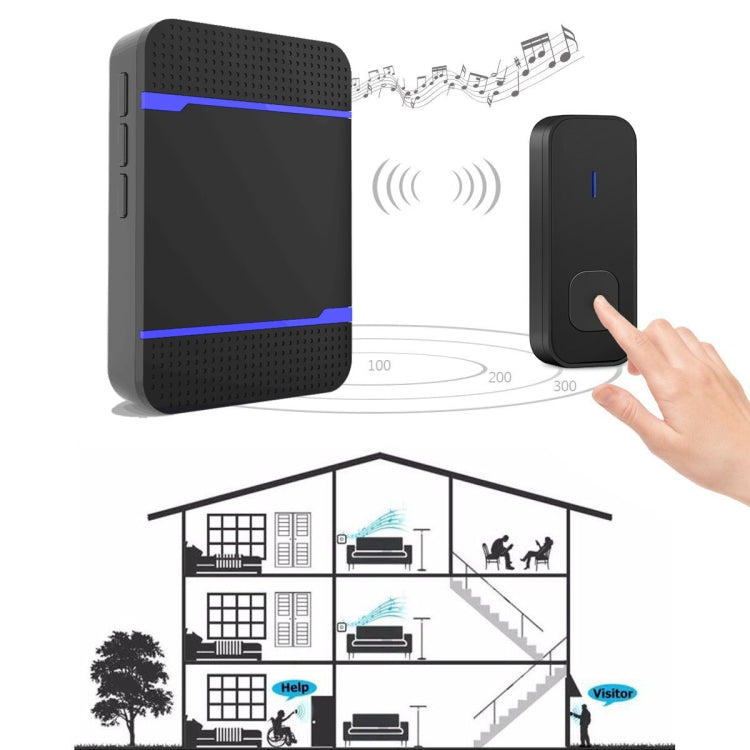 N15K-1T1-B 110dB Chuông cửa không dây IP55 chống nước tiêu thụ điện năng thấp WiFi có đèn ngủ, 53 tùy chọn nhạc, Khoảng cách thu: 300m, N15K-1T1-B Trắng, N15K-1T1-B Đen