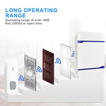 N15K-1T1-B 110dB Chuông cửa không dây IP55 chống nước tiêu thụ điện năng thấp WiFi có đèn ngủ, 53 tùy chọn nhạc, Khoảng cách thu: 300m, N15K-1T1-B Trắng, N15K-1T1-B Đen