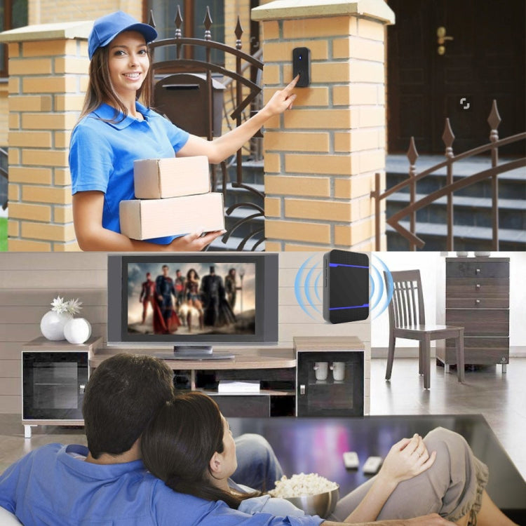 N15K-1T1-B 110dB Chuông cửa không dây IP55 chống nước tiêu thụ điện năng thấp WiFi có đèn ngủ, 53 tùy chọn nhạc, Khoảng cách thu: 300m, N15K-1T1-B Trắng, N15K-1T1-B Đen