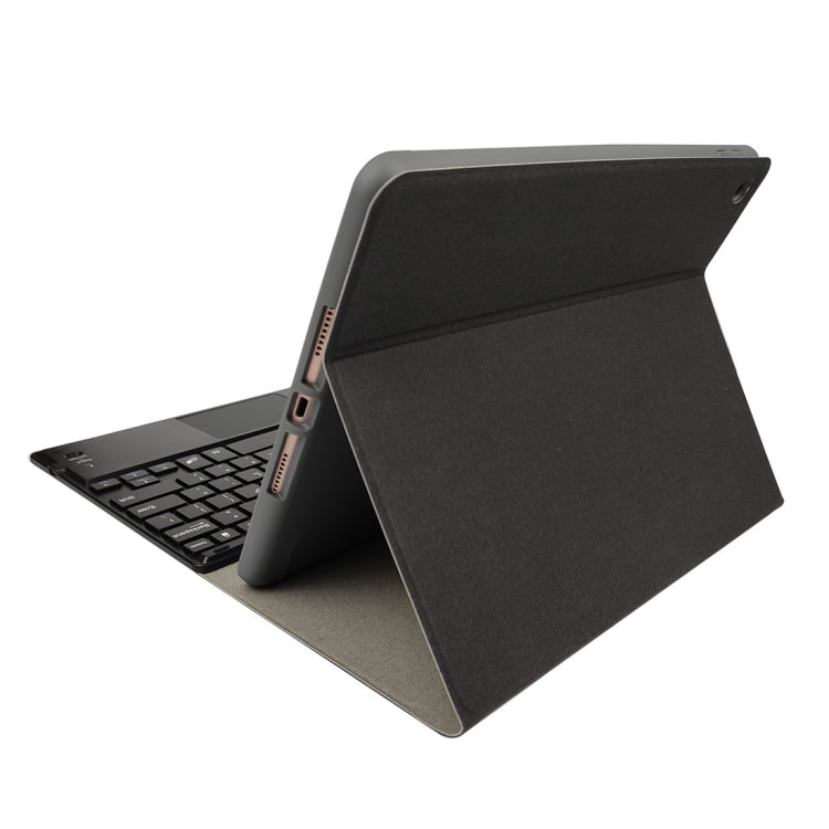 Bàn phím Bluetooth nhựa từ tính tháo rời RK102C kèm touchpad + Bao da TPU họa tiết lụa cho iPad 10.2, có khe đựng bút & giá đỡ, RK102C
