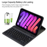 Bao da bàn phím Bluetooth TPU siêu mỏng vân da cừu tháo rời có giá đỡ cho iPad mini 6 / mini 7, A06