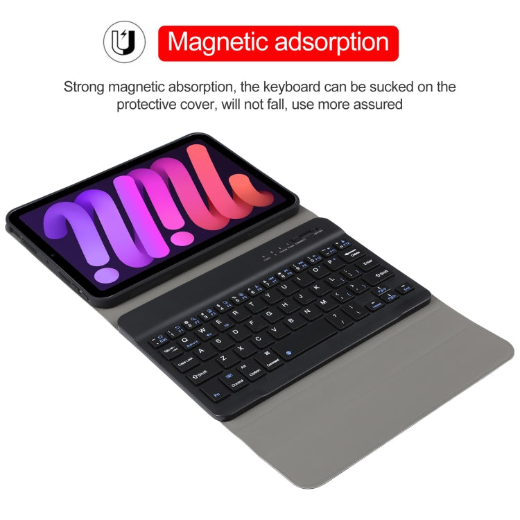 Bao da bàn phím Bluetooth TPU siêu mỏng vân da cừu tháo rời có giá đỡ cho iPad mini 6 / mini 7, A06