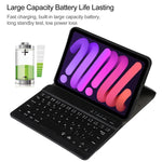 Bao da bàn phím Bluetooth TPU siêu mỏng vân da cừu có đèn nền tháo rời có giá đỡ cho iPad mini 6 / mini 7, A06S