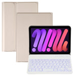 Bao da bàn phím Bluetooth TPU siêu mỏng vân da cừu có đèn nền tháo rời có giá đỡ cho iPad mini 6 / mini 7, A06S