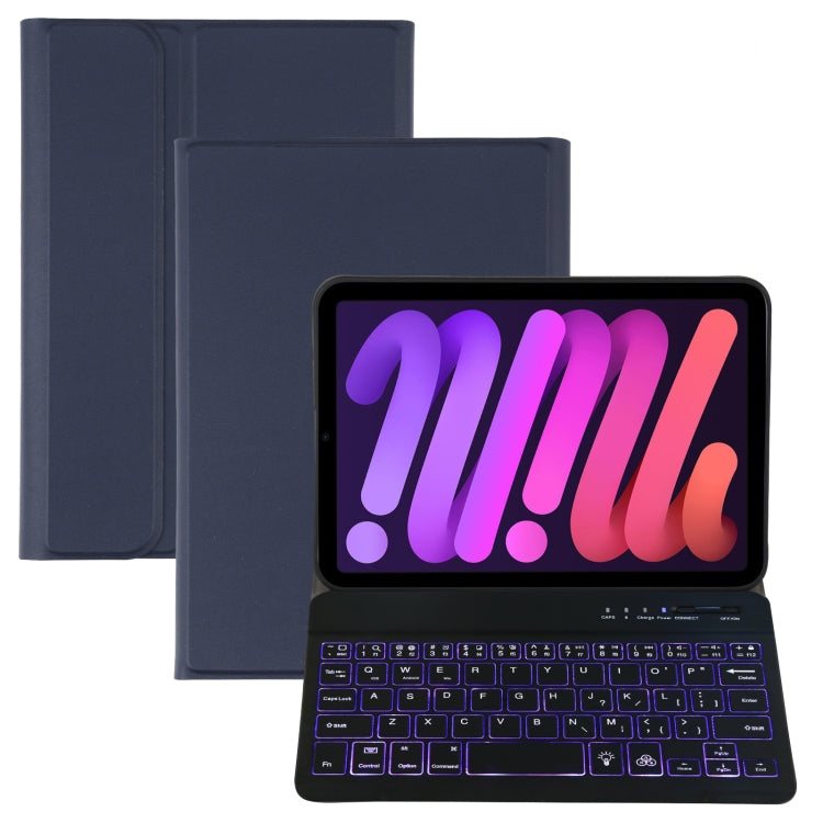 Bao da bàn phím Bluetooth TPU siêu mỏng vân da cừu có đèn nền tháo rời có giá đỡ cho iPad mini 6 / mini 7, A06S