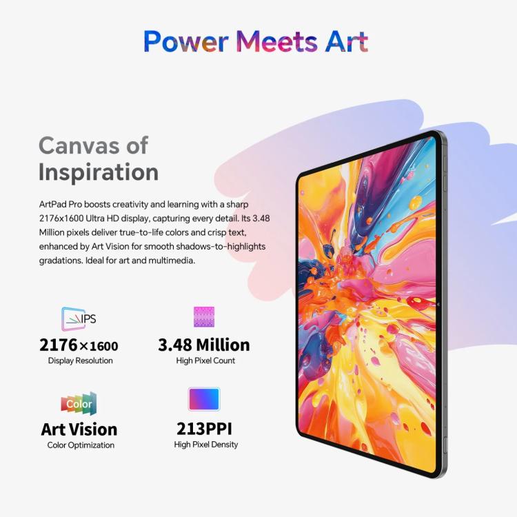 Máy tính bảng Teclast ArtPad Pro, 8GB+256GB, 12.7 inch Android 15 MTK Helio G99 Octa Core, Mạng 4G Dual SIM, ArtPad Pro