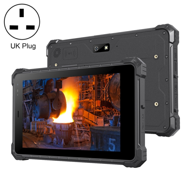 Chống nước IP68, chống sốc, chống bụi, Android 10.0 MT6771 Octa Core, hỗ trợ GPS/WiFi/BT/NFC, phích cắm UK, 8 inch 4GB+64GB