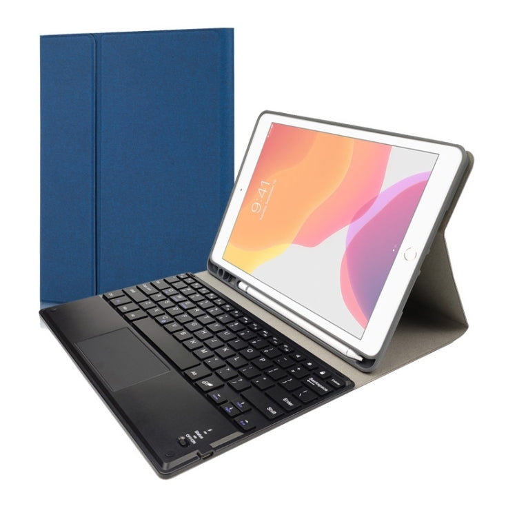 Bàn phím Bluetooth nhựa từ tính tháo rời RK109C kèm touchpad + Bao da TPU họa tiết lụa cho iPad Air 2020, có khe đựng bút & giá đỡ, RK109C