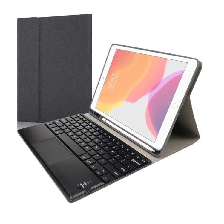 Bàn phím Bluetooth nhựa từ tính tháo rời RK109C kèm touchpad + Bao da TPU họa tiết lụa cho iPad Air 2020, có khe đựng bút & giá đỡ, RK109C