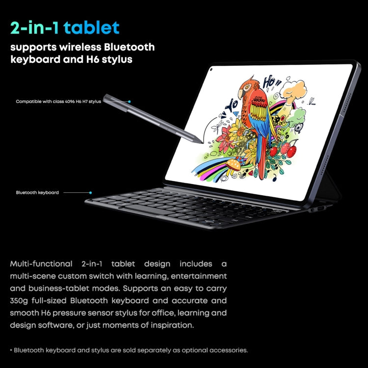 Không có bàn phím, Android 11, Qualcomm Snapdragon 662 Octa Core lên đến 2.0GHz, hỗ trợ SIM kép & Bluetooth & WiFi & thẻ TF (Đen+Xanh), HiPad Pro 8GB+128GB