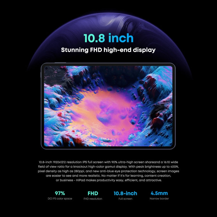 Không có bàn phím, Android 11, Qualcomm Snapdragon 662 Octa Core lên đến 2.0GHz, hỗ trợ SIM kép & Bluetooth & WiFi & thẻ TF (Đen+Xanh), HiPad Pro 8GB+128GB