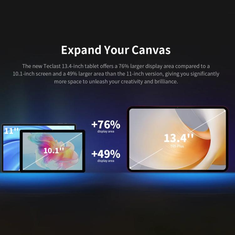 Máy tính bảng Teclast T65 Plus 4G LTE, 8GB+256GB, 13.4 inch Android 15 MediaTek Helio G99 Octa Core, Hỗ trợ Dual SIM, T65 Plus