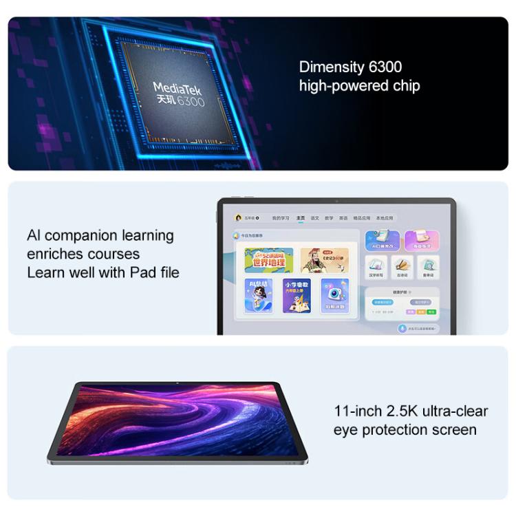 Máy tính bảng Lenovo Xiaoxin Pad 11 inch WiFi, 6GB+128GB, Android 15, MediaTek Dimensity 6300 Octa Core, 6GB+128GB WiFi, 6GB+128GB