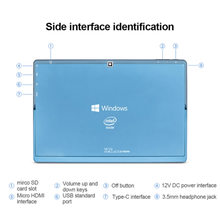 Hệ điều hành Windows 10, Intel Gemini Lake N4120 Quad Core lên đến 2.6GHz, kèm Bàn phím & Bút cảm ứng, Hỗ trợ WiFi băng tần kép & Bluetooth & Thẻ TF & HDMI, Cắm điện Mỹ, W10 kèm Bàn phím & Bút cảm ứng