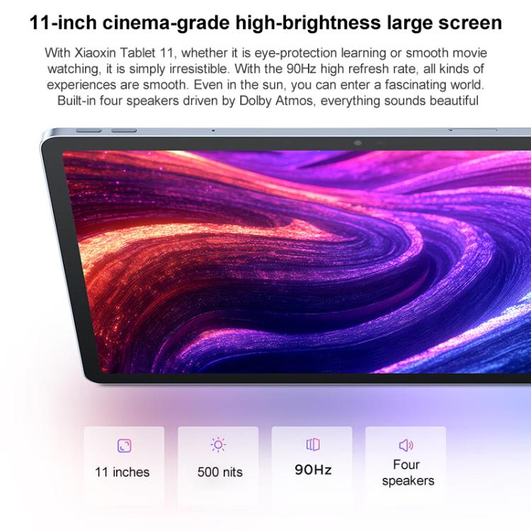 Máy tính bảng Lenovo Xiaoxin Pad 11 màn hình Paperlike, 11 inch WiFi, 8GB+128GB, Android 15, MediaTek Dimensity 6300 tám nhân, cắm US, màn hình ánh sáng mềm 8GB+128GB