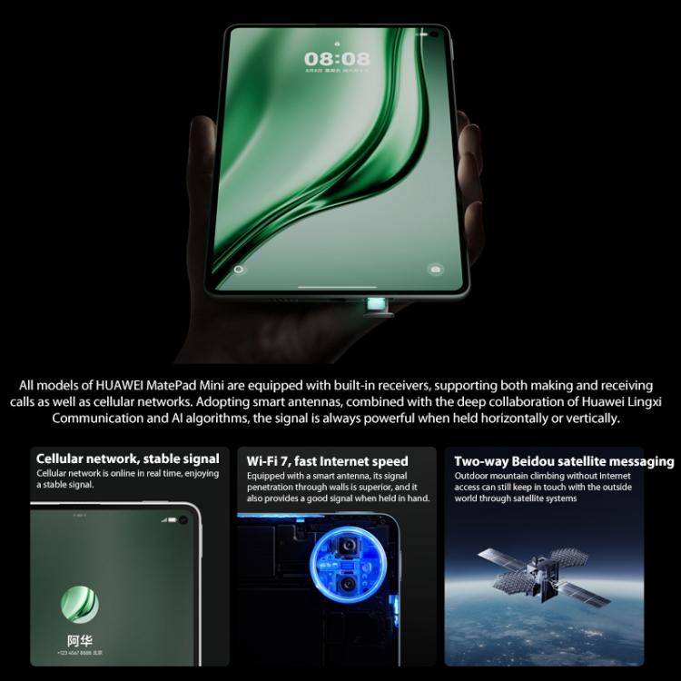 HUAWEI MatePad Mini 5G màn hình ánh sáng mềm 8 inch, 12GB+512GB, HarmonyOS 5.1 Hisilicon Kirin 9010, không hỗ trợ Google Play, 12GB+512GB màn hình ánh sáng mềm