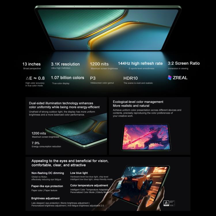 Máy tính bảng iQOO Pad5 Pro 13 inch, 12GB+512GB, OriginOS 5 MediaTek Dimensity 9400+ Octa Core, 12GB+512GB
