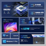 GXMO G156 Laptop 15.6 inch, 16GB+512GB, Windows 11 AMD Ryzen 7 5825U Octa Core, Hỗ trợ mở khóa vân tay, Phích cắm US, 32GB+1TB