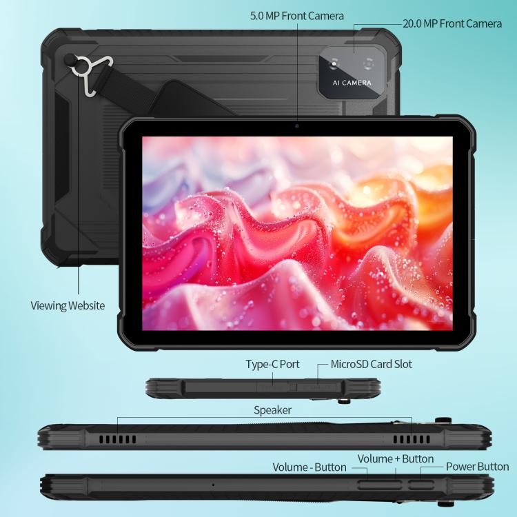 Máy tính bảng bền chống nước UNIWA UTAB R1040 IP67, 8GB+128GB, màn hình 10.1 inch Android 15 Mediatek MT8786 Octa Core, Mạng: 4G, Phích cắm US, UTAB R1040