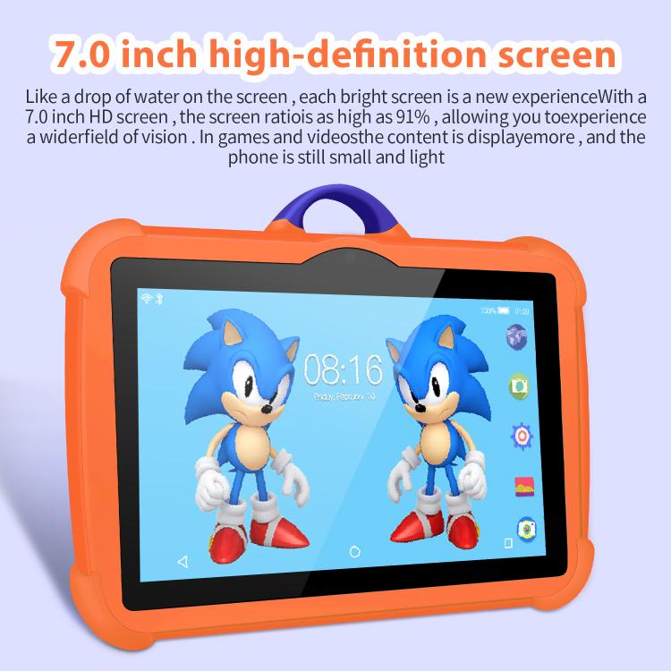 Máy tính bảng trẻ em BDF C8 7 inch WiFi, 2GB+32GB, Android 8.1 MTK6735 Octa Core CPU, Phích cắm US, 4GB+64GB