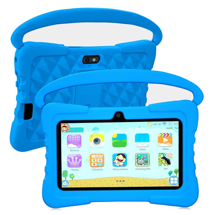 Máy tính bảng trẻ em BDF K3 7 inch WiFi có ốp silicone, 1GB+16GB, Android 8.1 MTK6735 Quad Core CPU, Phích cắm US, 3GB+32GB