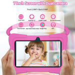 Máy tính bảng trẻ em BDF K3 7 inch WiFi có ốp silicone, 2GB+32GB, Android 8.1 MTK6735 Quad Core CPU, Phích cắm US, 4GB+64GB