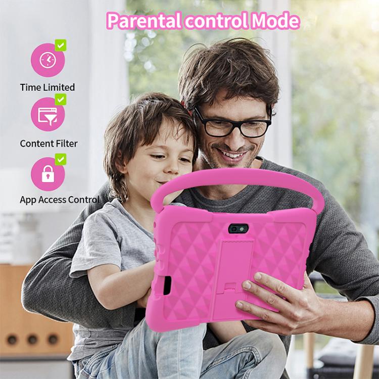 Máy tính bảng trẻ em BDF K3 7 inch WiFi có ốp silicone, 2GB+32GB, Android 8.1 MTK6735 Quad Core CPU, Phích cắm US, 4GB+64GB
