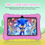 Máy tính bảng trẻ em BDF T7 7 inch WiFi có ốp silicone, 1GB+16GB, Android 8.1 MTK6735 Quad Core CPU, Phích cắm US, 3GB+32GB