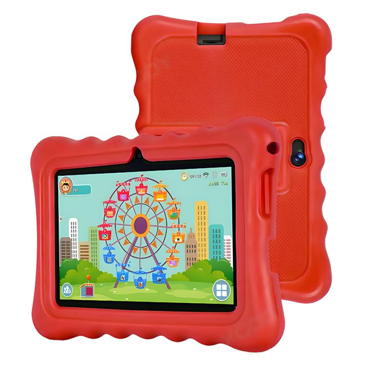 Máy tính bảng trẻ em BDF T7 7 inch WiFi có ốp silicone, 1GB+16GB, Android 8.1 MTK6735 Quad Core CPU, Phích cắm US, 3GB+32GB