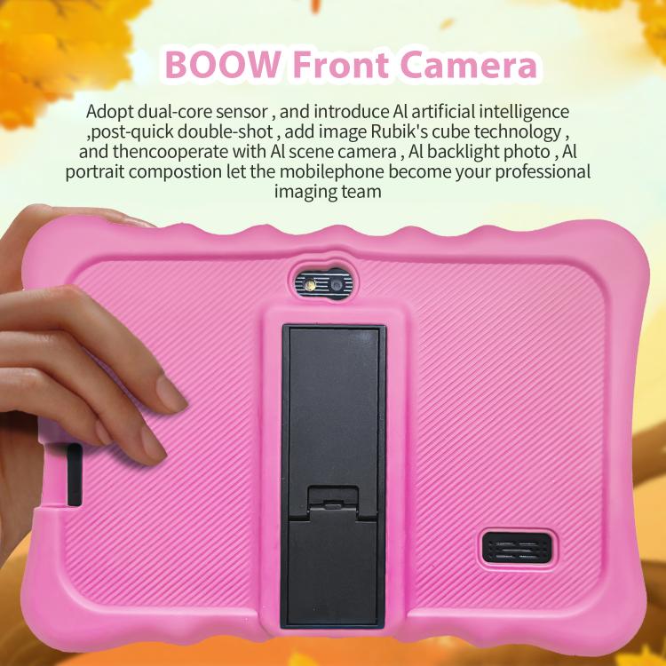 Máy tính bảng trẻ em BDF T7 7 inch WiFi có ốp silicone, 2GB+32GB, Android 8.1 MTK6735 Quad Core CPU, Phích cắm US, 4GB+64GB