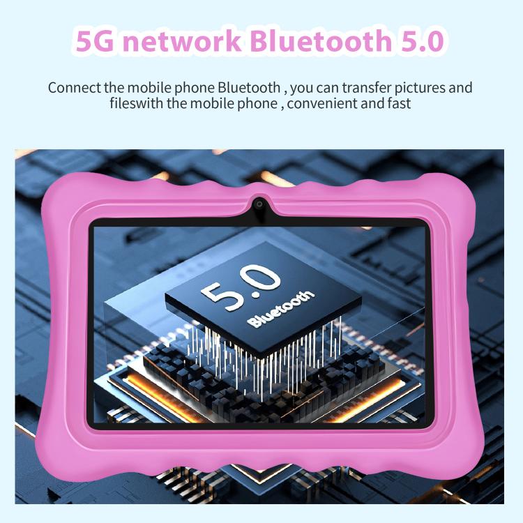 Máy tính bảng trẻ em BDF T7 7 inch WiFi có ốp silicone, 2GB+32GB, Android 8.1 MTK6735 Quad Core CPU, Phích cắm US, 4GB+64GB