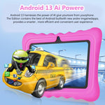Máy tính bảng trẻ em BDF T7 7 inch WiFi có ốp silicone, 2GB+32GB, Android 8.1 MTK6735 Quad Core CPU, Phích cắm US, 4GB+64GB