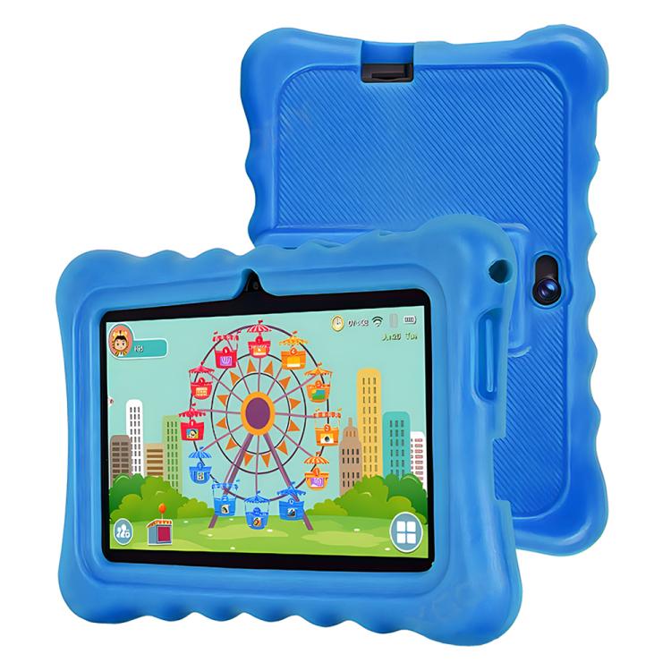 Máy tính bảng trẻ em BDF T7 7 inch WiFi có ốp silicone, 2GB+32GB, Android 8.1 MTK6735 Quad Core CPU, Phích cắm US, 4GB+64GB