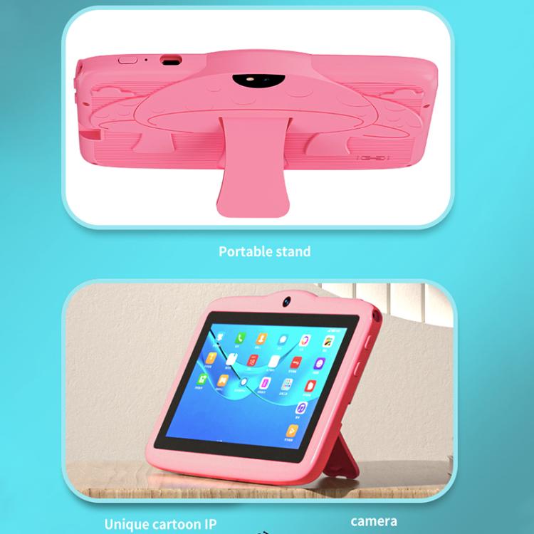 Máy tính bảng trẻ em BDF 7 inch WiFi có ốp silicone hình nấm, 1GB+16GB, Android 8.1 MTK6735 Quad Core CPU, Phích cắm US, 3GB+32GB