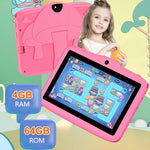 Máy tính bảng trẻ em WiFi 7 inch BDF với vỏ silicone hình nấm, 2GB+32GB, Android 8.1 MTK6735 CPU lõi tứ, phích cắm Mỹ, 4GB+64GB