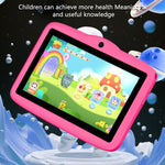 Máy tính bảng trẻ em WiFi 7 inch BDF với vỏ silicone hình nấm, 2GB+32GB, Android 8.1 MTK6735 CPU lõi tứ, phích cắm Mỹ, 4GB+64GB