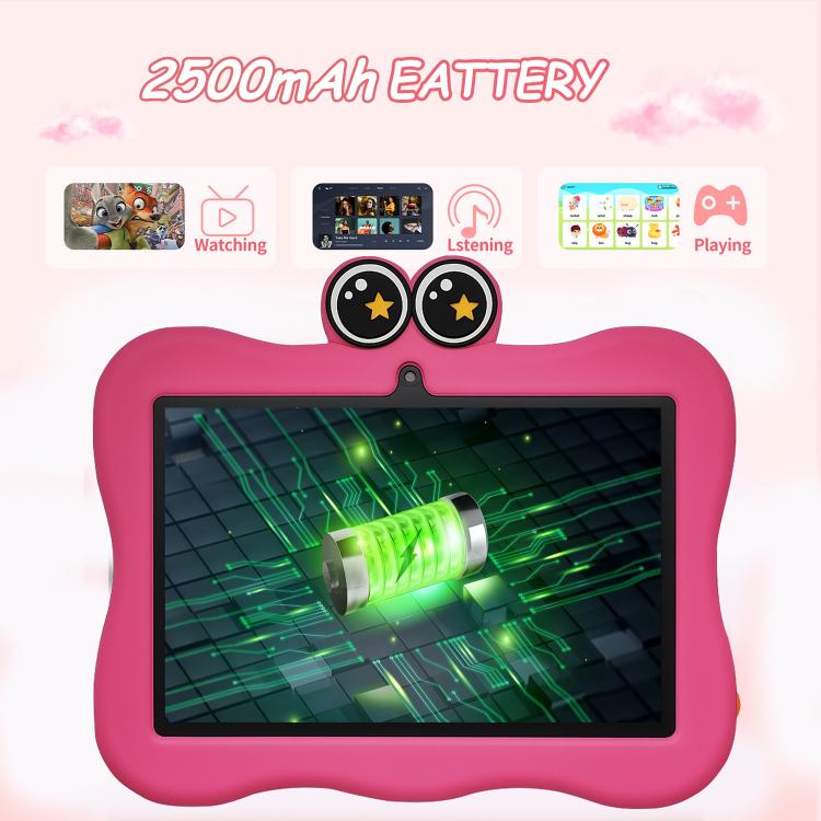 Máy tính bảng trẻ em WiFi 7 inch BDF với vỏ silicone hình cua, 1GB+16GB, Android 8.1 MTK6735 CPU lõi tứ, phích cắm Mỹ, 3GB+32GB