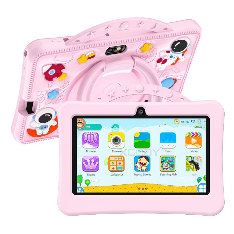 Máy tính bảng trẻ em WiFi 7 inch BDF với vỏ silicone phi hành gia di động, 1GB+16GB, Android 8.1 MTK6735 CPU lõi tứ, phích cắm Mỹ, 3GB+32GB