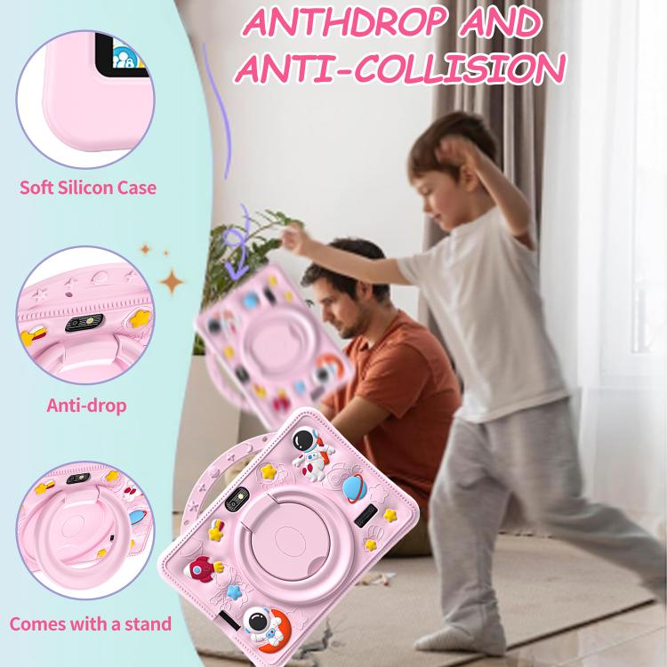 Máy tính bảng trẻ em WiFi 7 inch BDF với vỏ silicone phi hành gia di động, 1GB+16GB, Android 8.1 MTK6735 CPU lõi tứ, phích cắm Mỹ, 3GB+32GB