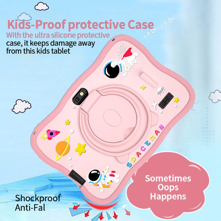 Máy tính bảng trẻ em WiFi 7 inch BDF với vỏ silicone phi hành gia, 1GB+16GB, Android 8.1 MTK6735 CPU lõi tứ, phích cắm Mỹ, 3GB+32GB