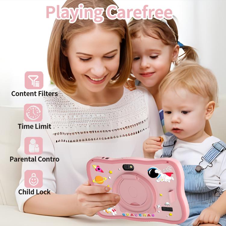 Máy tính bảng trẻ em WiFi 7 inch BDF với vỏ silicone phi hành gia, 1GB+16GB, Android 8.1 MTK6735 CPU lõi tứ, phích cắm Mỹ, 3GB+32GB