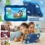 Máy tính bảng trẻ em WiFi 7 inch BDF với vỏ silicone phi hành gia, 2GB+32GB, Android 8.1 MTK6735 CPU lõi tứ, phích cắm Mỹ, 4GB+64GB