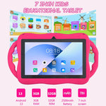 Máy tính bảng trẻ em WiFi 7 inch BDF với vỏ silicone hươu cao cổ, 1GB+16GB, Android 8.1 MTK6735 CPU lõi tứ, phích cắm Mỹ, 3GB+32GB