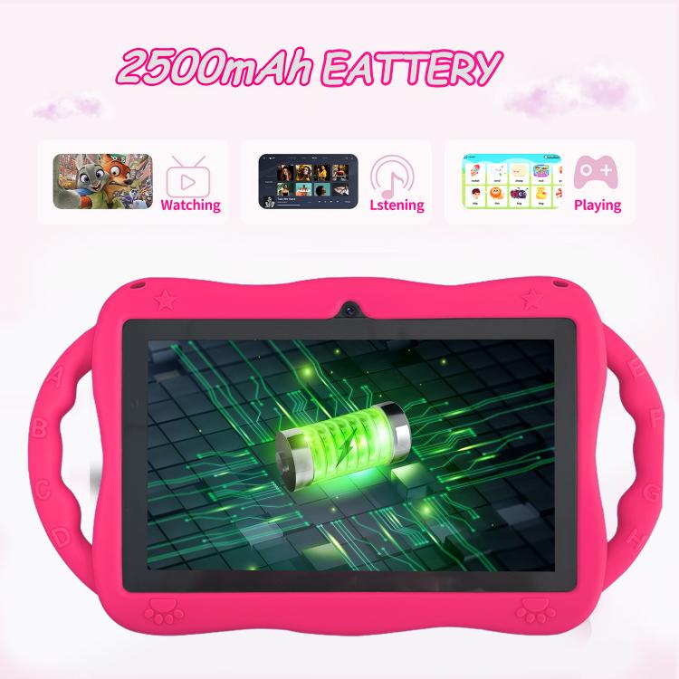 Máy tính bảng trẻ em WiFi 7 inch BDF với vỏ silicone hươu cao cổ, 2GB+32GB, Android 8.1 MTK6735 CPU lõi tứ, phích cắm Mỹ, 4GB+64GB