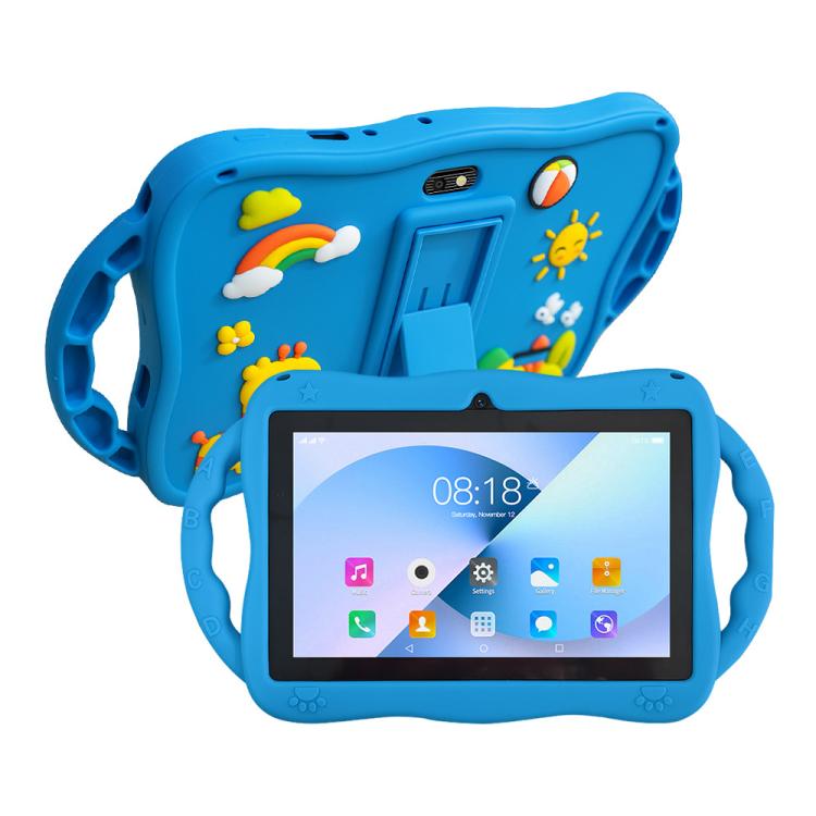 Máy tính bảng trẻ em WiFi 7 inch BDF với vỏ silicone hươu cao cổ, 2GB+32GB, Android 8.1 MTK6735 CPU lõi tứ, phích cắm Mỹ, 4GB+64GB
