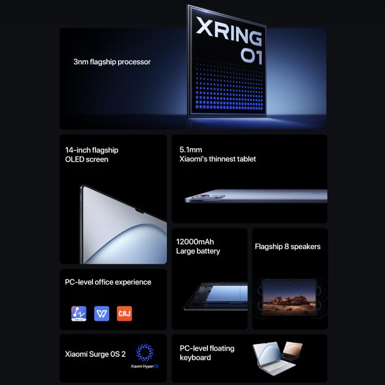 Xiaomi Pad 7 Ultra 14 inch, 12GB+512GB, HyperOS 2, CPU XRING O1 3nm Deca Core, 12GB+512GB