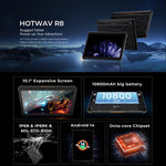 Máy tính bảng HOTWAV Tab R8 IP68/IP69K bền bỉ, 4GB+128GB, màn hình 10.1 inch Android 14 Unisoc T606 Octa Core mạng 4G, Phiên bản toàn cầu với Google Play, phích cắm EU, Tab R8
