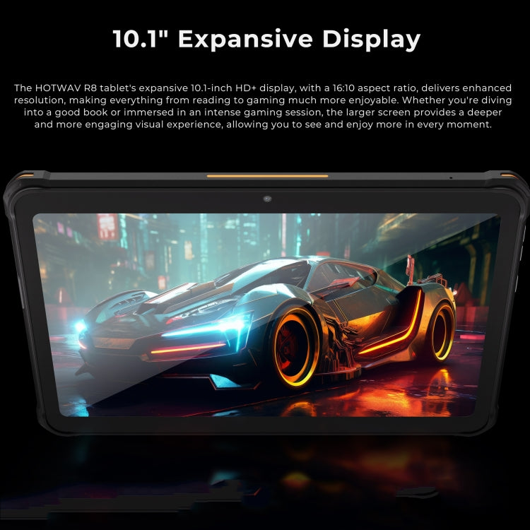 Máy tính bảng HOTWAV Tab R8 IP68/IP69K bền bỉ, 4GB+128GB, màn hình 10.1 inch Android 14 Unisoc T606 Octa Core mạng 4G, Phiên bản toàn cầu với Google Play, phích cắm EU, Tab R8