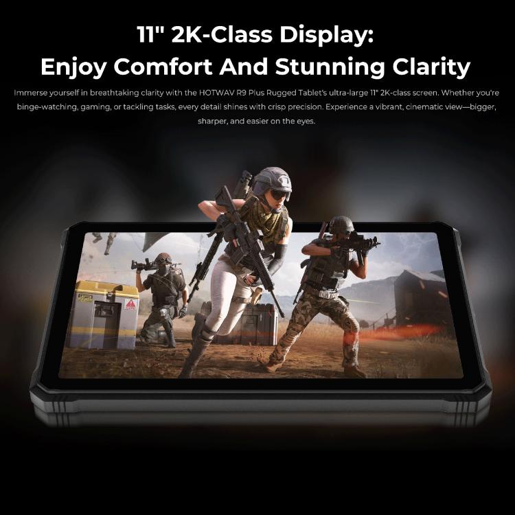 Máy tính bảng bền HOTWAV Tab R9 Plus IP68/IP69K, 8GB+512GB, 11 inch Android 14 Unisoc T7280 Octa Core 4G, Phiên bản toàn cầu với Google Play, phích cắm EU, Tab R9 Plus